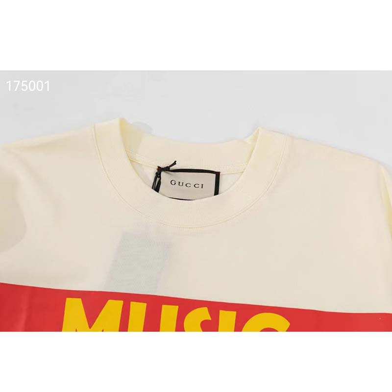 Gucci GG Women Gucci 100 Cotton T-Shirt White Cotton Jersey Crewneck Oversize Fit