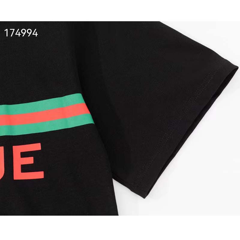 Gucci GG Men Gucci Boutique Print Oversize T-Shirt Cotton Jersey Crewneck