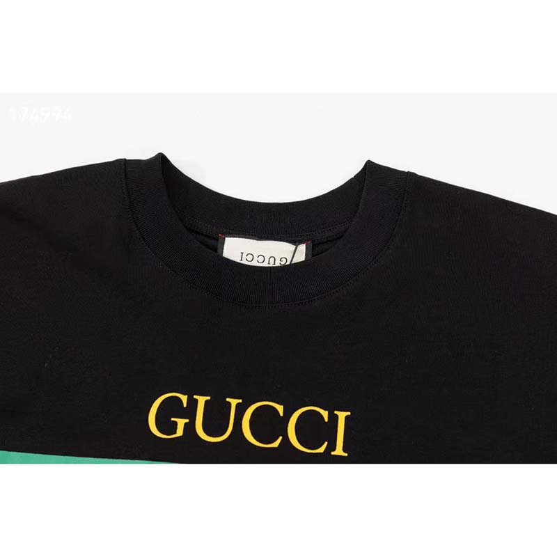 Gucci GG Men Gucci Boutique Print Oversize T-Shirt Cotton Jersey Crewneck