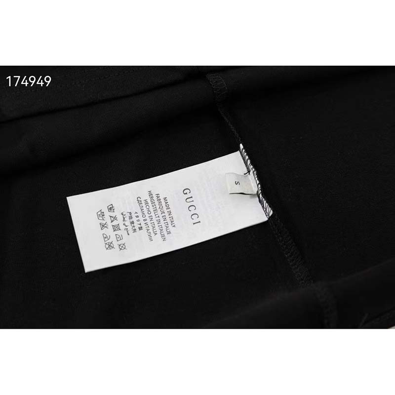 Gucci GG Women Original Gucci Print Oversize T-Shirt Black Cotton Jersey Crewneck