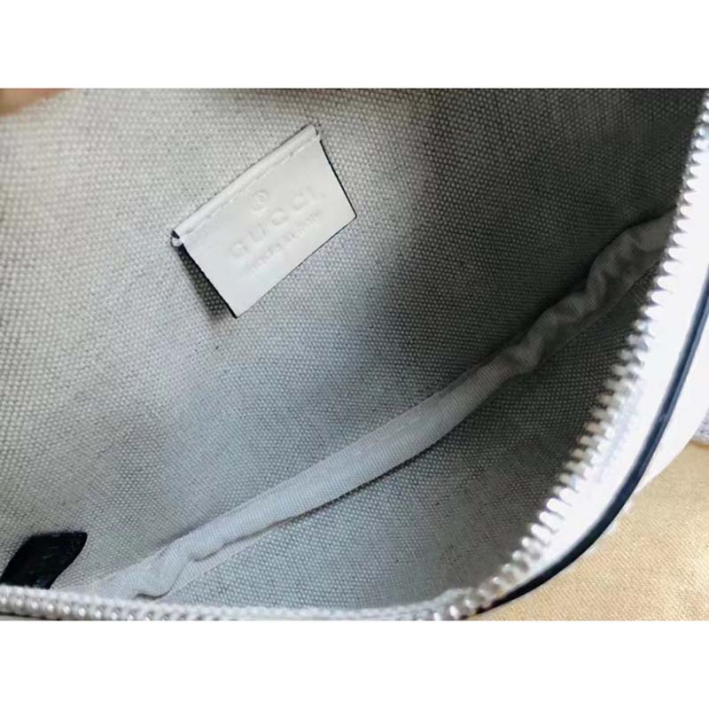 Gucci Unisex GG Embossed Belt Bag White Tonal Leather