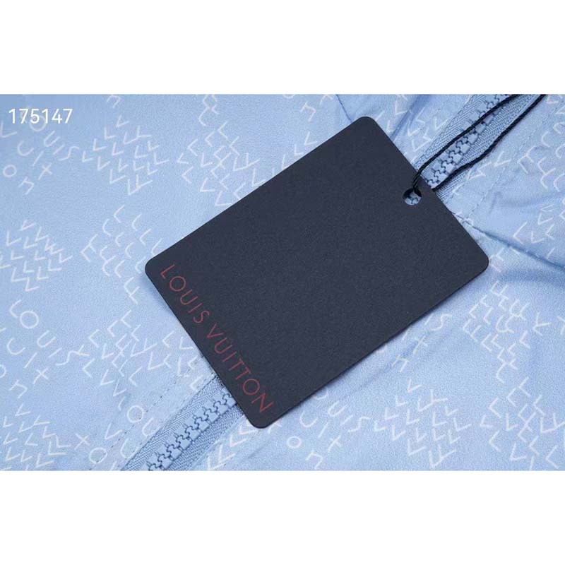 Louis Vuitton LV Men Damier Spread Windbreaker Polyester Blue Regular Fit