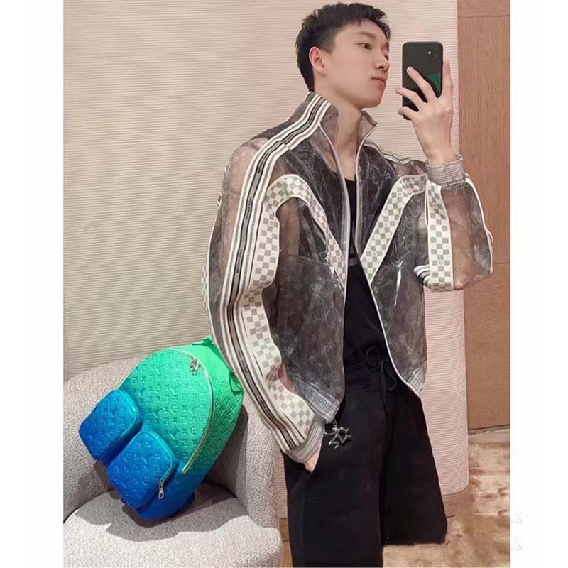 Louis Vuitton LV Men Organza Track Top Polyester Translucent Regular Fit