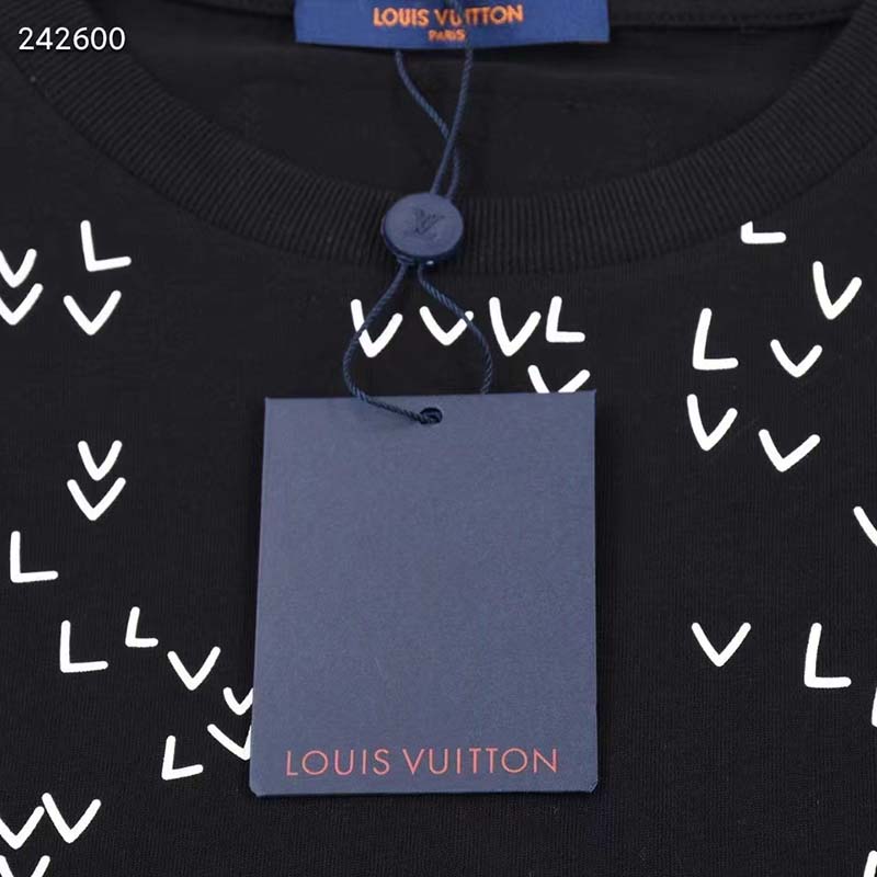 Louis Vuitton LV Women Spread Embroidered T-Shirt Cotton Black Regular Fit