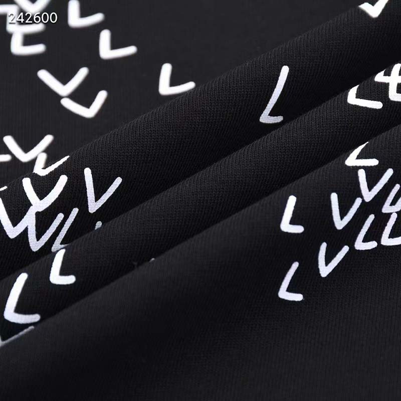 Louis Vuitton LV Women Spread Embroidered T-Shirt Cotton Black Regular Fit