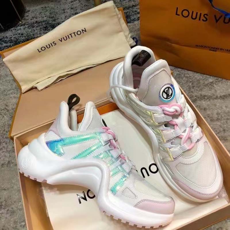 Louis Vuitton Women LV Archlight Sneaker Pink Mix Materials Patent Monogram Canvas