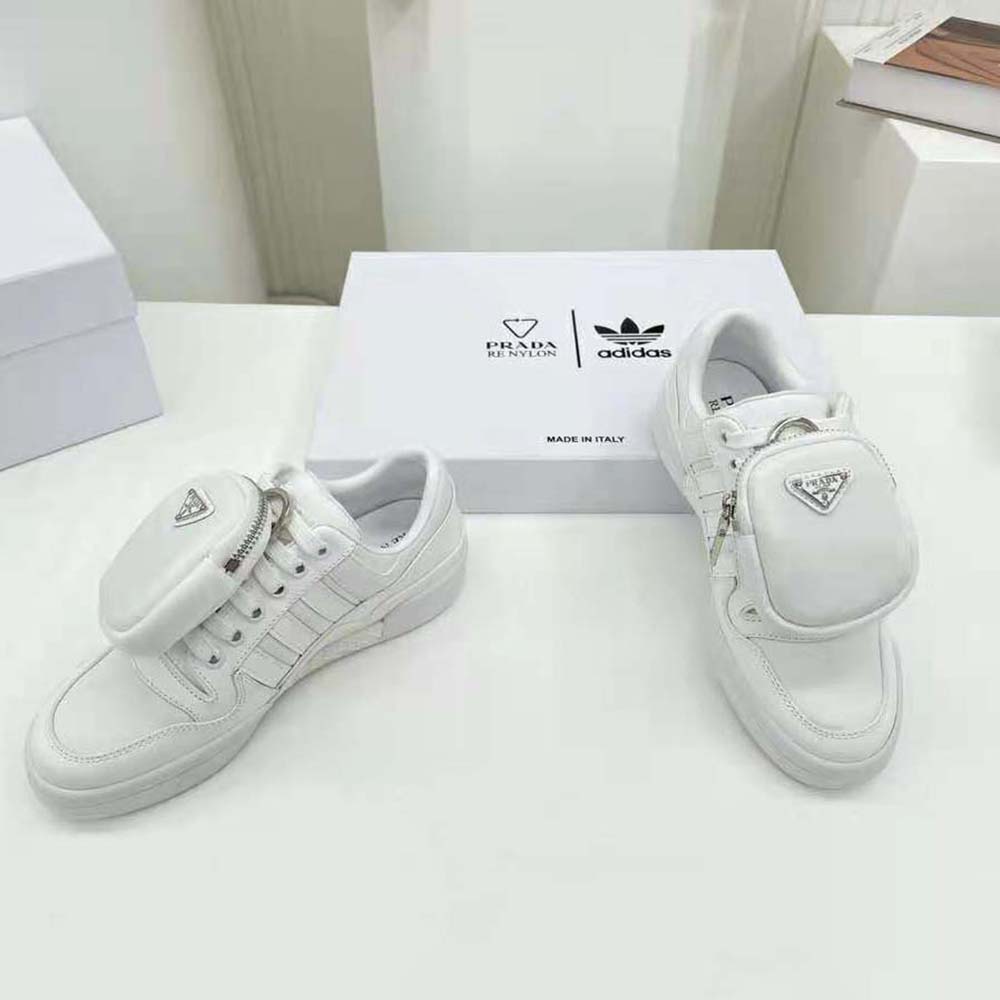 Prada Women Adidas for Prada Re-Nylon Forum Sneakers-White