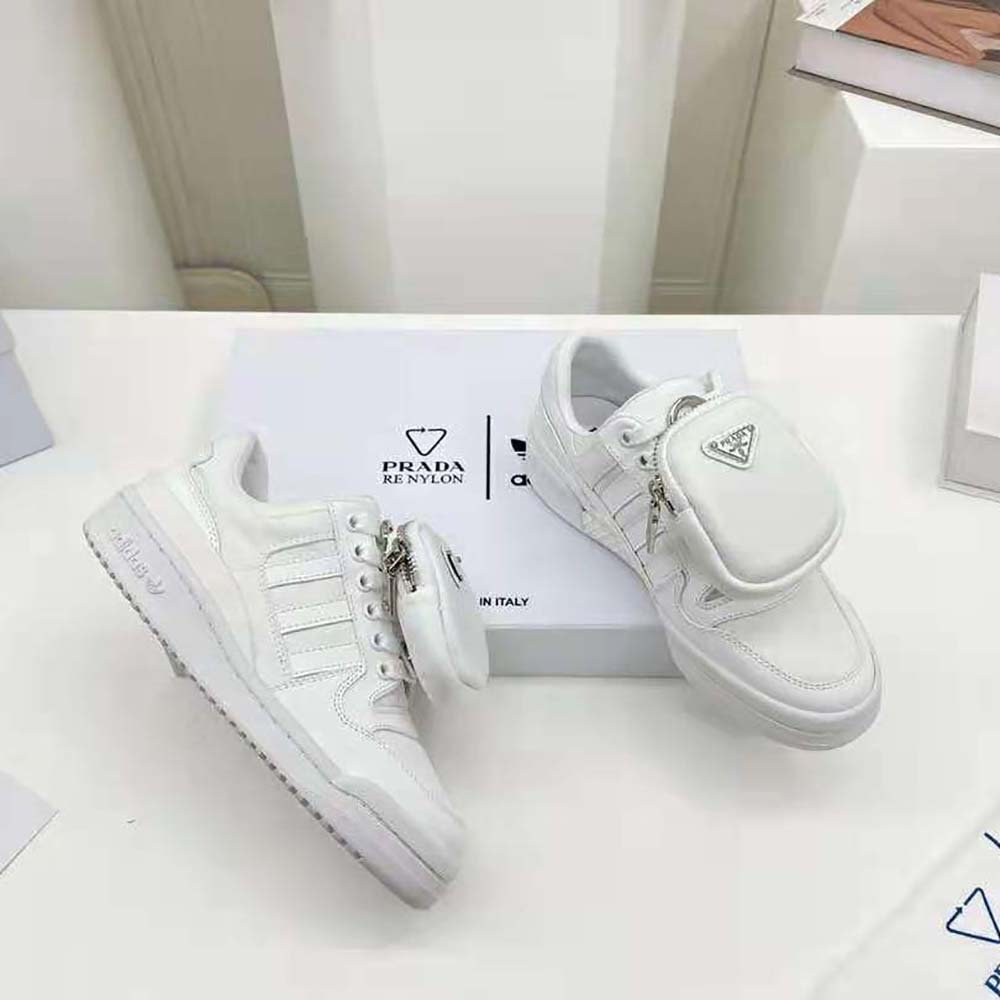 Prada Women Adidas for Prada Re-Nylon Forum Sneakers-White