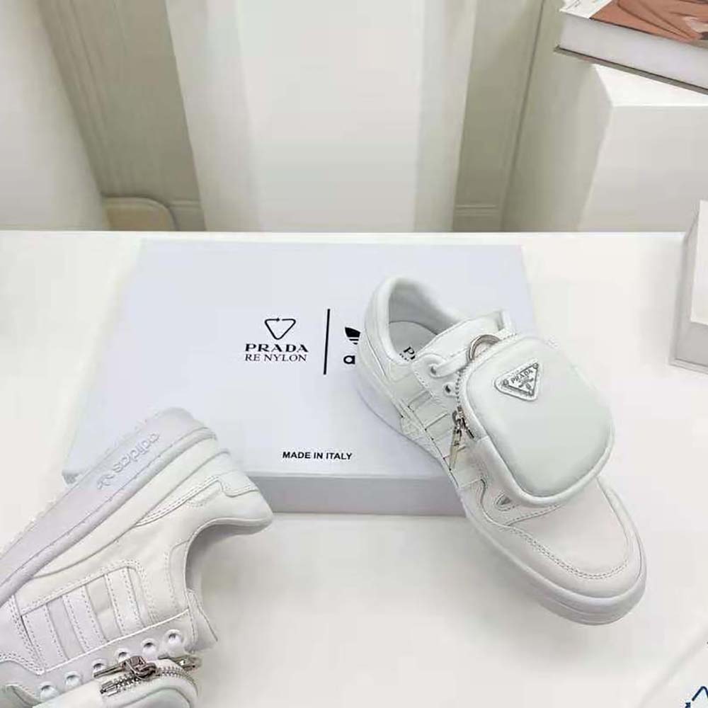 Prada Women Adidas for Prada Re-Nylon Forum Sneakers-White
