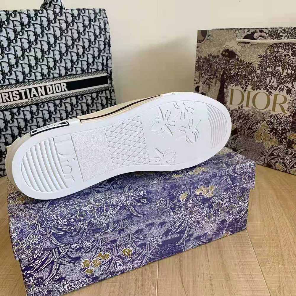 Dior Men B23 Low-Top Sneaker White and Black Dior Oblique Canvas