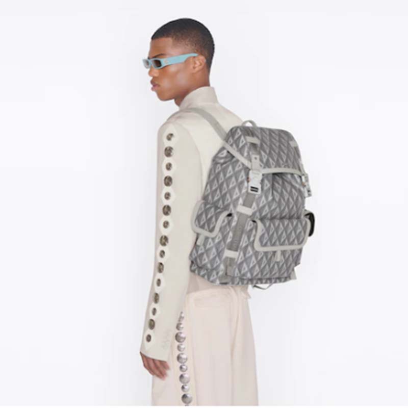 Dior Unisex CD Hit The Road Backpack Dior Gray CD Diamond Canvas