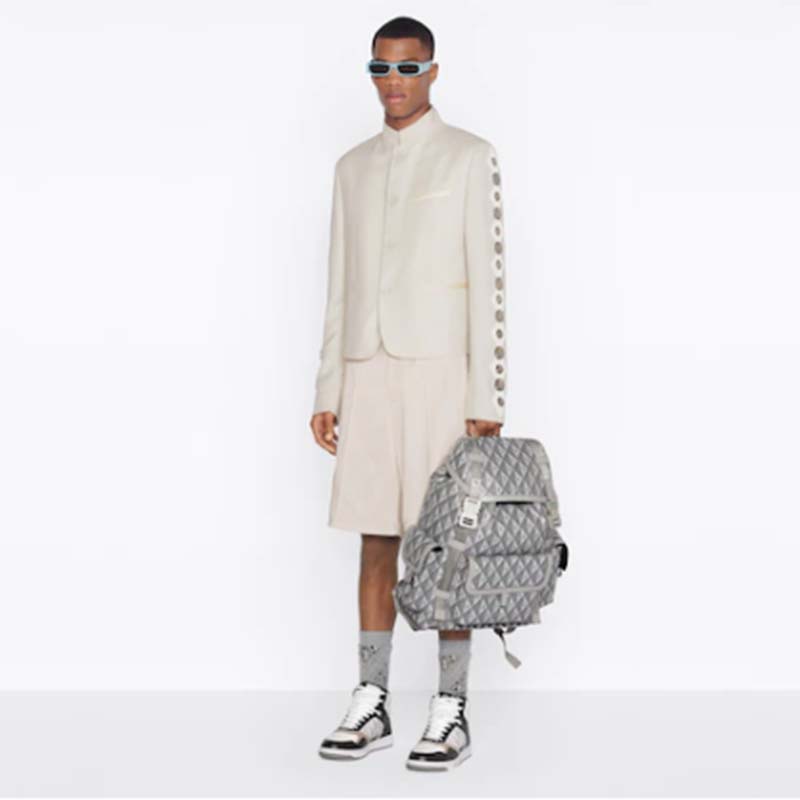 Dior Unisex CD Hit The Road Backpack Dior Gray CD Diamond Canvas