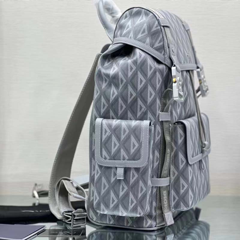 Dior Unisex CD Hit The Road Backpack Dior Gray CD Diamond Canvas