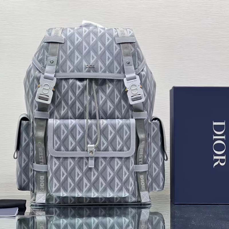 Dior Unisex CD Hit The Road Backpack Dior Gray CD Diamond Canvas