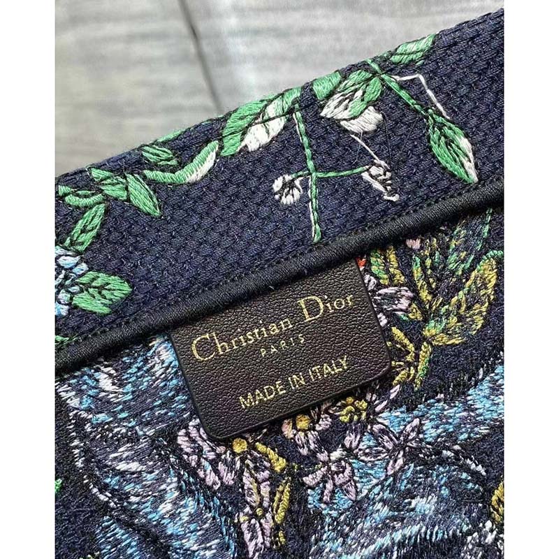 Dior Unisex CD Large Book Tote Blue Multicolor D-Constellation Embroidery