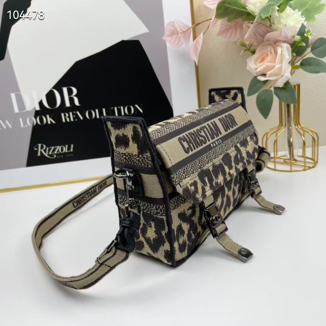 Dior Unisex CD Small Diorcamp Bag Beige Multicolor Mizza Embroidery