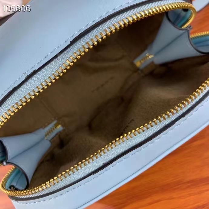 Fendi Women FF O’Lock Mini Camera Case Light Blue Leather Mini Bag
