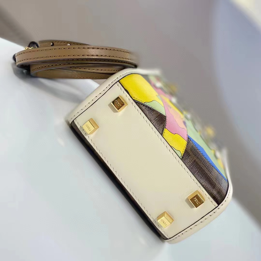 Fendi Women Mini Sunshine Shopper FF Printed Fabric Mini Bag