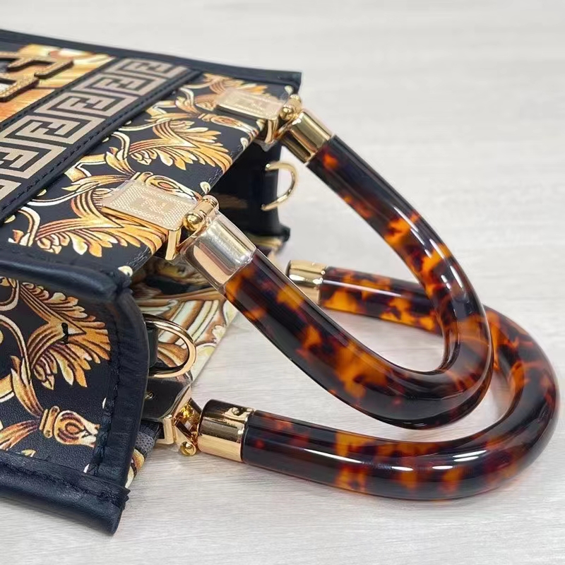 Fendi Women Mini Sunshine Shopper Fendace Printed FF Leather Mini Bag