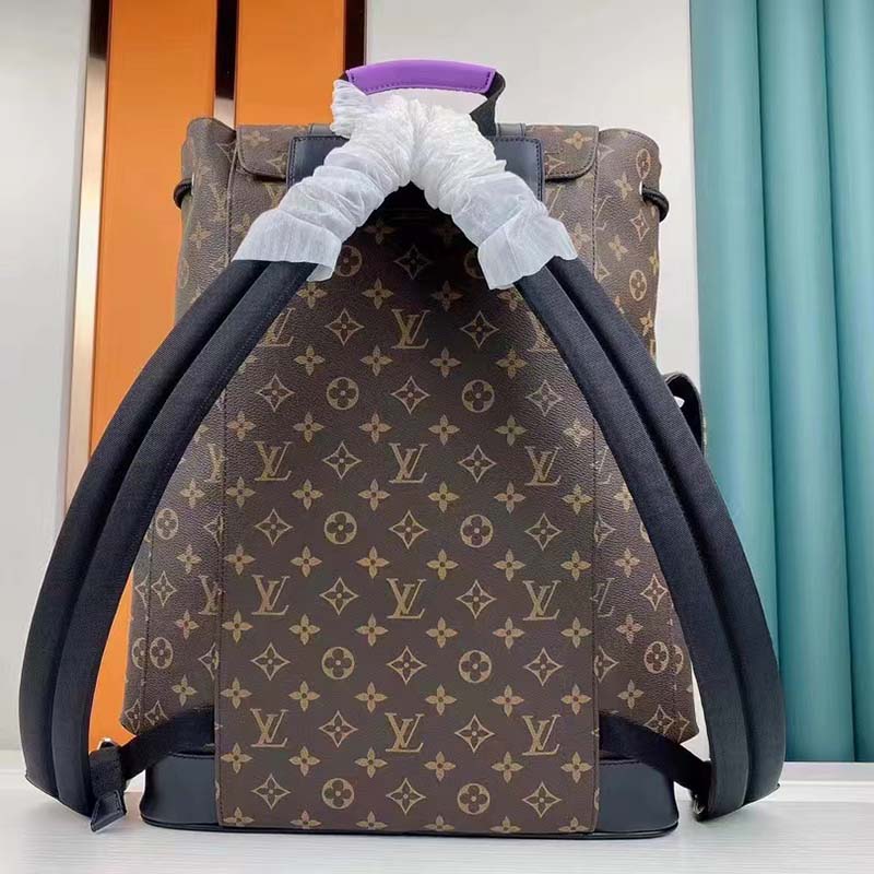 Louis Vuitton LV Unisex Christopher MM Backpack Monogram Macassar Coated Canvas