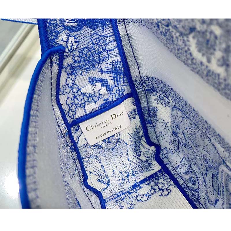 Dior Unisex CD Small Diorcamp Bag Transparent Canvas Fluorescent Blue Toile De Jouy
