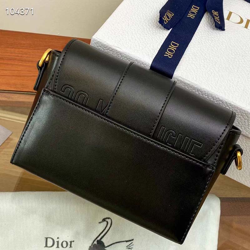 Dior Women CD 30 Montaigne Bag Black Box Calfskin