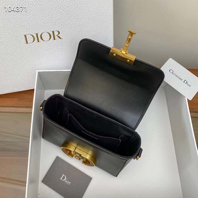 Dior Women CD 30 Montaigne Bag Black Box Calfskin