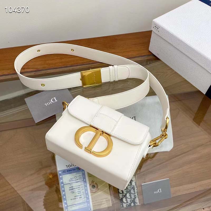 Dior Women CD 30 Montaigne Bag Latte Box Calfskin