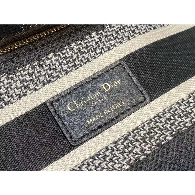 Dior Women CD Medium Lady D-Lite Bag Black Toile De Jouy Zodiac Embroidery