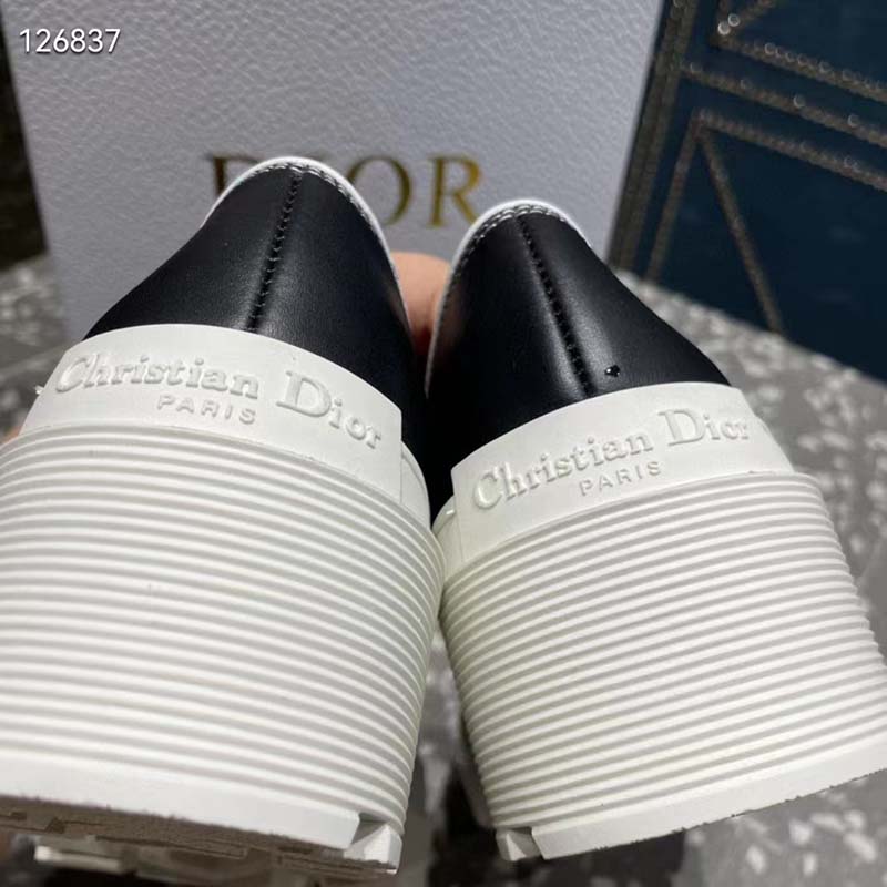 Dior Women CD Shoes D-Doll 2.0 Pump Black White Supple Calfskin 3.5 cm Heel
