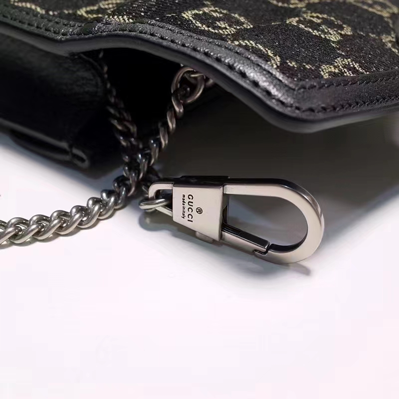 Gucci GG Women Dionysus GG Super Mini Bag Black Ivory GG Denim Jacquard