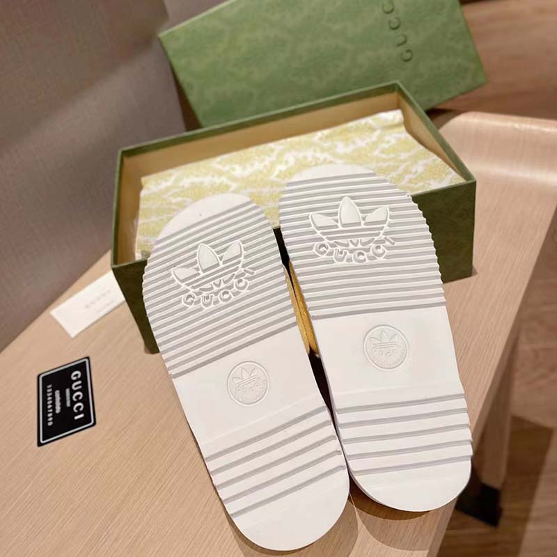 Gucci Unisex Adidas x Gucci GG Platform Sandal Yellow GG Cotton Sponge