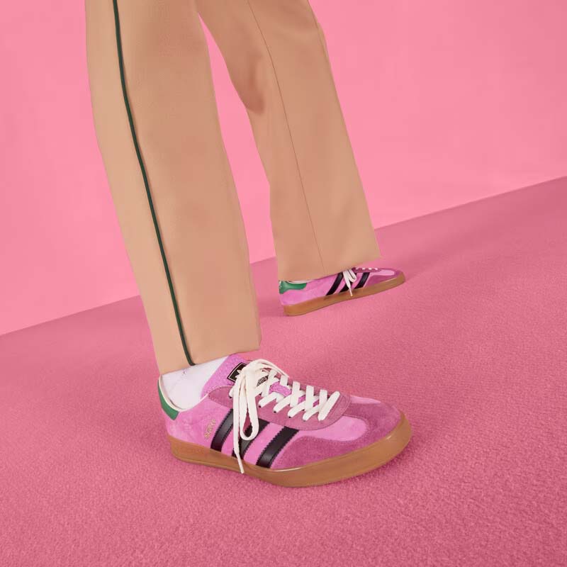 Gucci Unisex Adidas x Gucci Gazelle Sneaker Pink Suede Trefoil Embossed