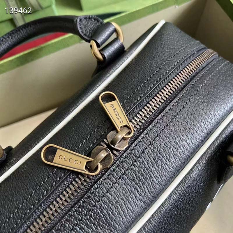 Gucci Unisex Adidas x Gucci Mini Duffle Bag Black Leather Interlocking G