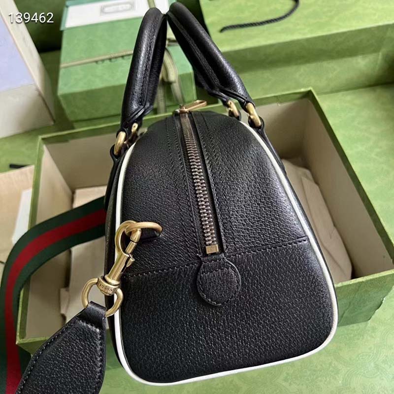 Gucci Unisex Adidas x Gucci Mini Duffle Bag Black Leather Interlocking G