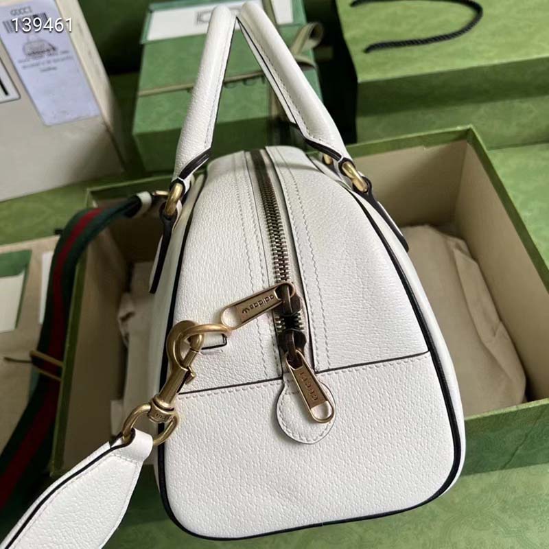 Gucci Unisex Adidas x Gucci Mini Duffle Bag Off-White Leather Interlocking G