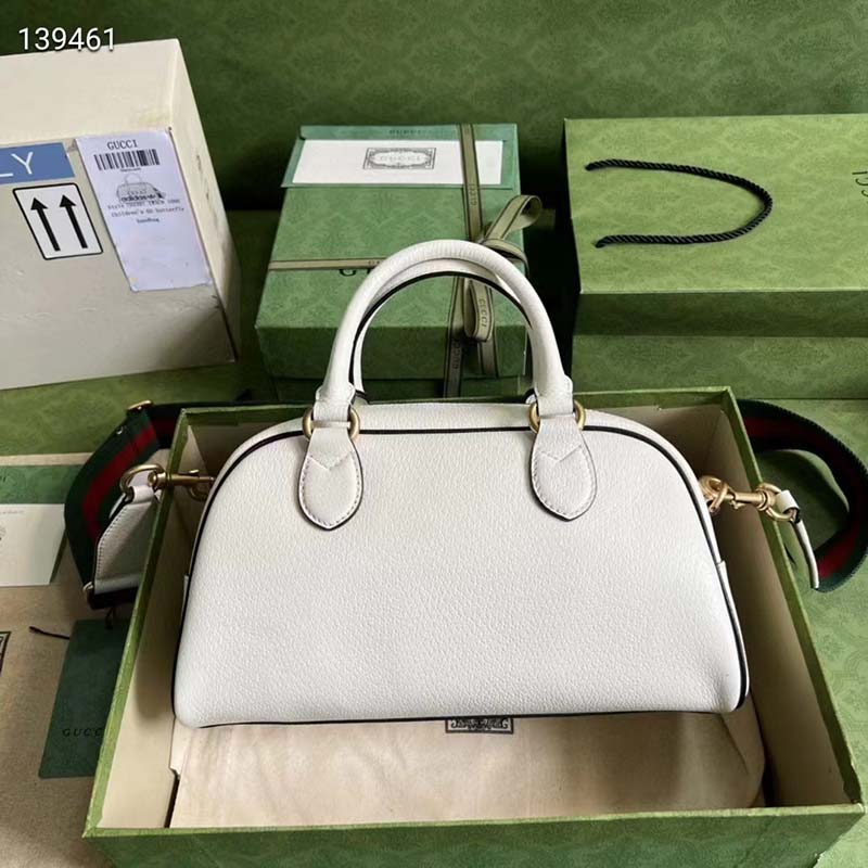 Gucci Unisex Adidas x Gucci Mini Duffle Bag Off-White Leather Interlocking G
