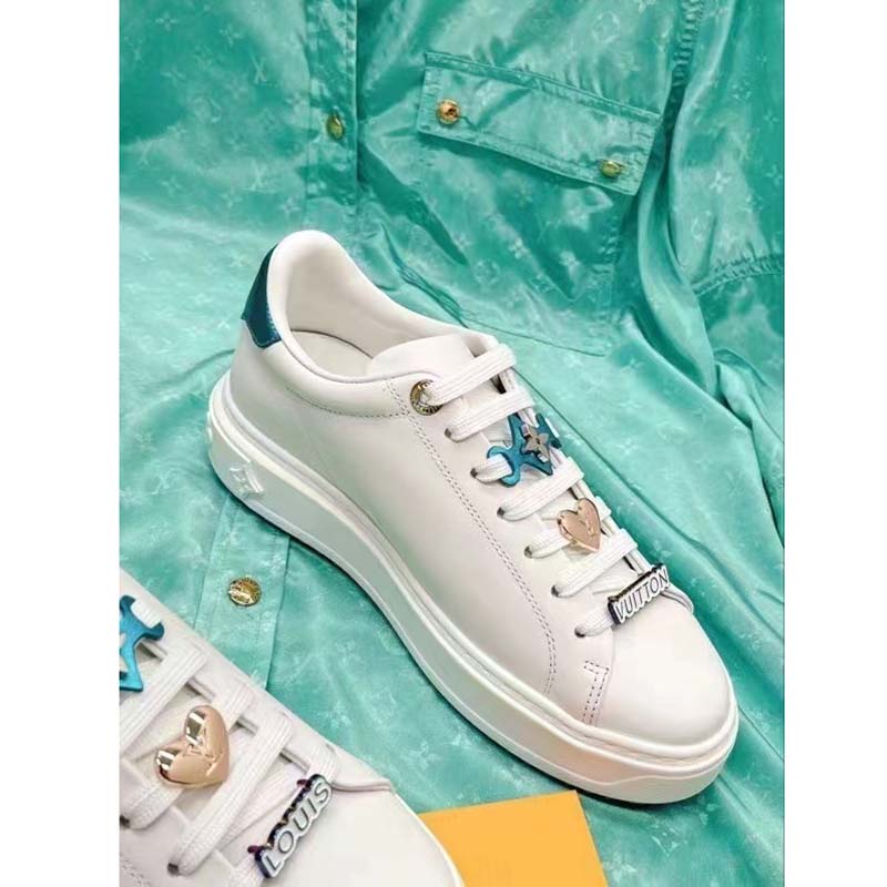 Louis Vuitton LV Unisex Time Out Sneaker Light Blue Smooth Calf Leather