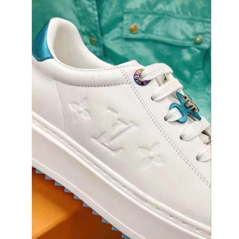 Louis Vuitton LV Unisex Time Out Sneaker Light Blue Smooth Calf Leather