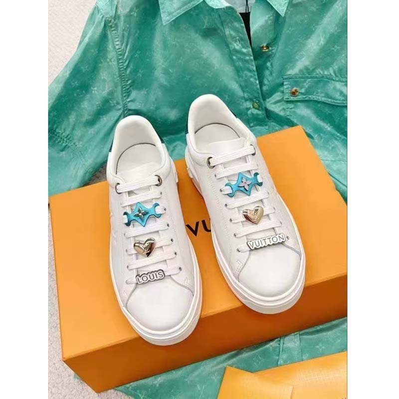 Louis Vuitton LV Unisex Time Out Sneaker Light Blue Smooth Calf Leather