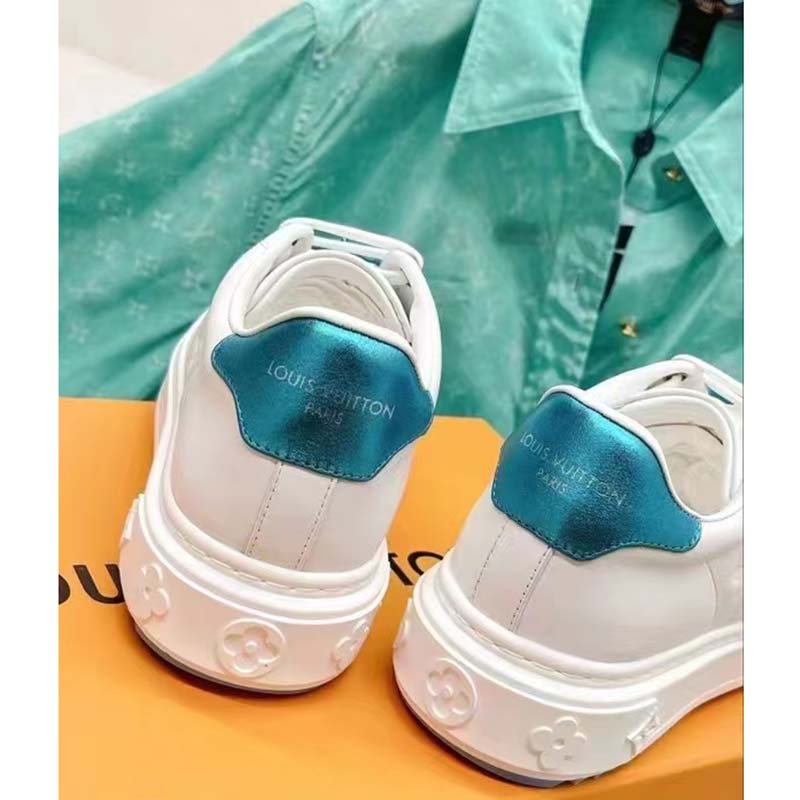 Louis Vuitton LV Unisex Time Out Sneaker Light Blue Smooth Calf Leather