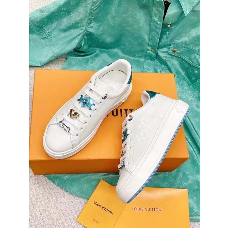Louis Vuitton LV Unisex Time Out Sneaker Light Blue Smooth Calf Leather
