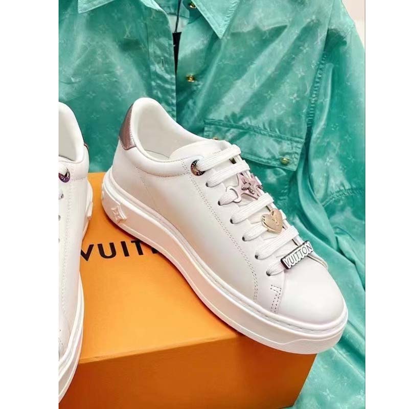 Louis Vuitton LV Women Time Out Sneaker Rose Clair Pink Smooth Calf Leather