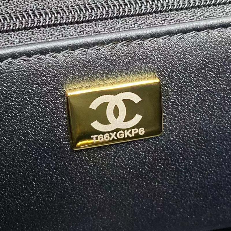 Chanel Women CC Only 1 Bag Set Of 4 Minis Bags Black Lambskin Sequins Glass Pearls