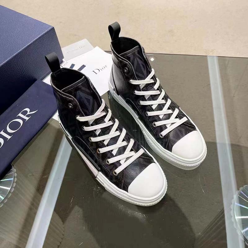 Dior Unisex B23 High Top Sneaker Black CD Diamond Canvas