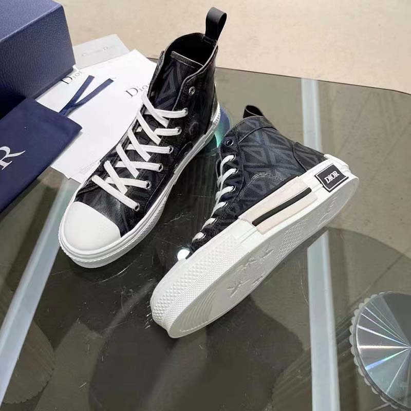 Dior Unisex B23 High Top Sneaker Black CD Diamond Canvas