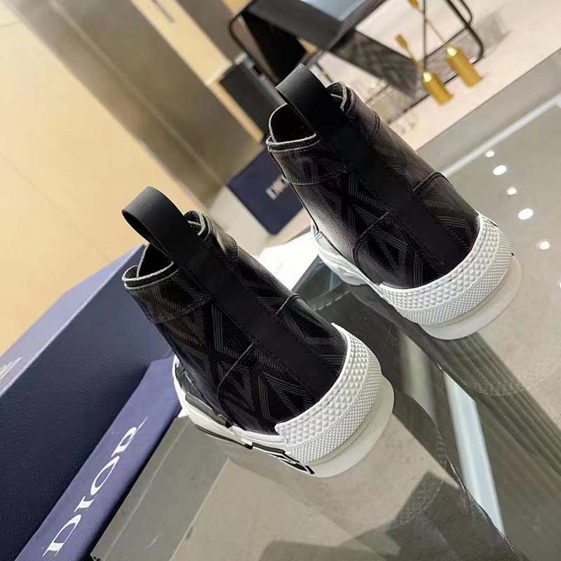 Dior Unisex B23 High Top Sneaker Black CD Diamond Canvas