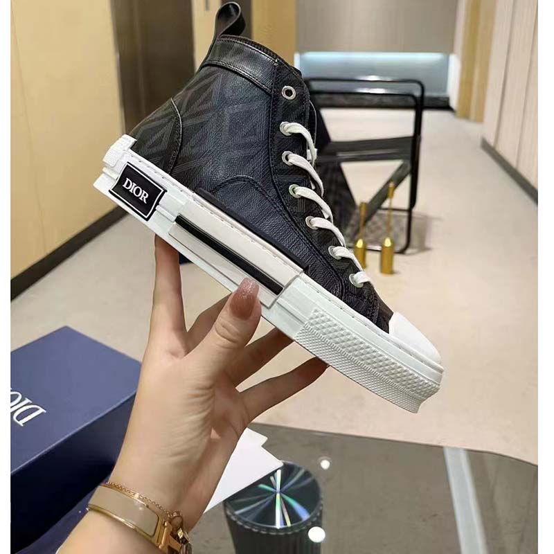 Dior Unisex B23 High Top Sneaker Black CD Diamond Canvas