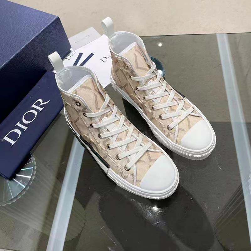 Dior Unisex B23 High Top Sneaker Natural CD Diamond Canvas