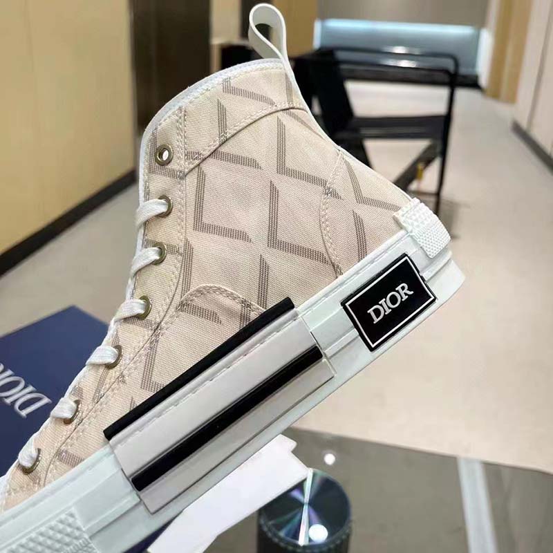 Dior Unisex B23 High Top Sneaker Natural CD Diamond Canvas